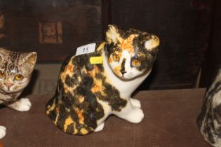 A Winstanley Pottery model of a cat with glass eye