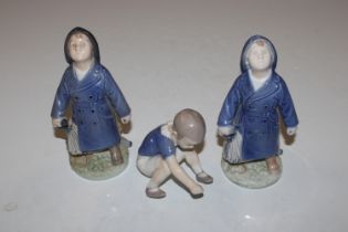 Three Royal Copenhagen figures