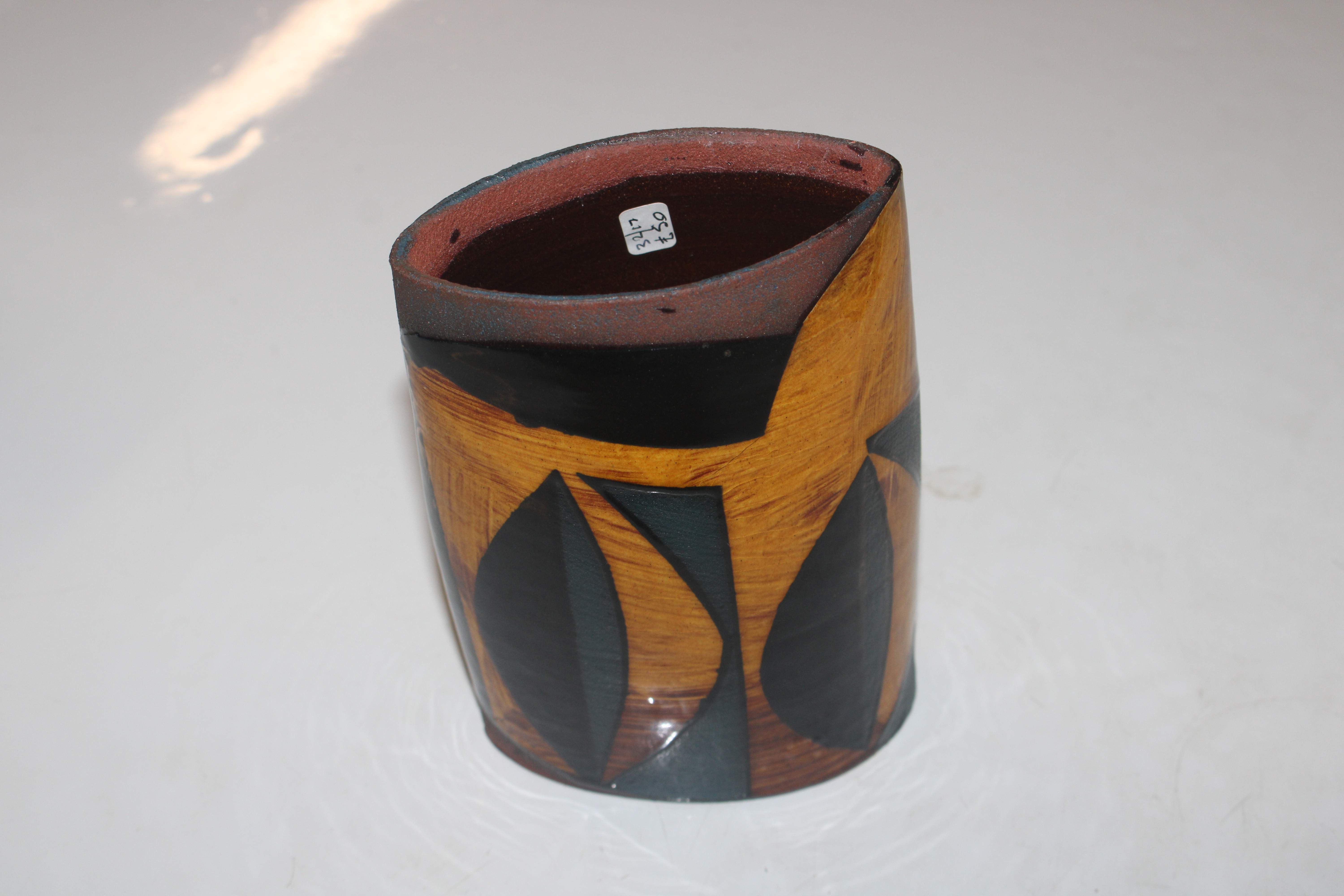A Studio Pottery vase, painted mark to base, with - Image 9 of 16