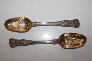 A pair of silver berry spoons, London 1843, approx