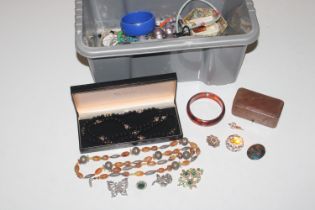 A box of costume jewellery to include bangles, dec