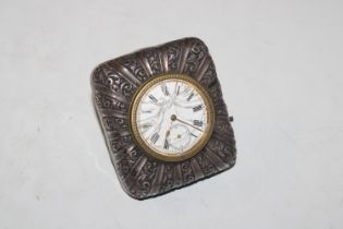 A Birmingham silver cased desk clock makers mark E