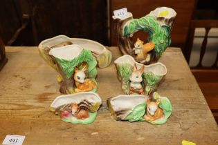 A collection of Eastgate Fauna pottery vases