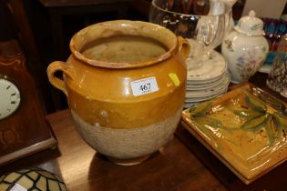 A 19th Century French confit pot with part mustard