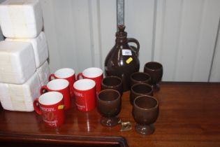 A circa 1950's/60's brown glazed coffee decanter a