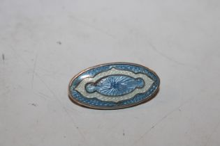 An antique Sterling silver and Guilloche enamel br