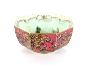 A 1930 Wedgwood "Fairyland" lustre octagonal bowl