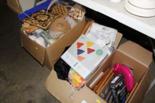 Three boxes of miscellaneous craft and sewing item