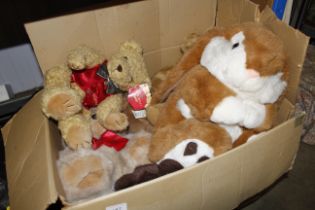 A box of soft toys