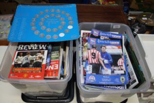 Two large boxes of Ipswich Town and other football