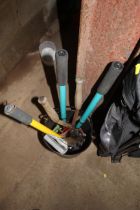 A coal bucket and contents of small garden tools t