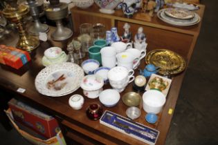 A collection of miscellaneous ornaments; two 19th