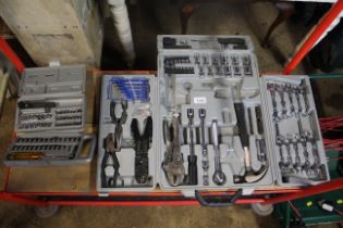 A part case set of tools to include spanners, sock
