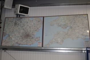 Two large maps depicting South West England & Sout