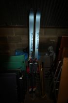 A pair of Kneissl blue star pro skis with Solomon