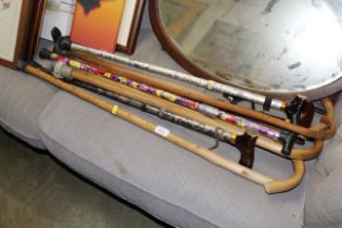 A collection of miscellaneous walking sticks