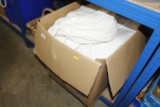 A box of miscellaneous linen