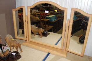 A triptych dressing table mirror