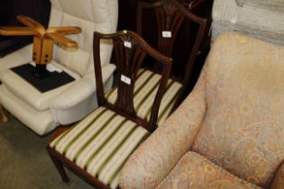 A pair of mahogany Hepplewhite style dining chairs