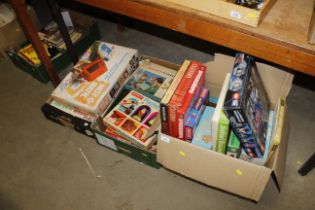 Three boxes of miscellaneous children's games