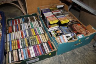 Two boxes of miscellaneous cassette tapes