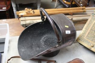 A Victorian copper coal scuttle