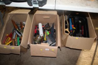 Three boxes of various tools to include a Wolfe to