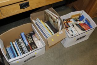 Three boxes of miscellaneous books