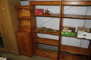 A pine open fronted bookcase