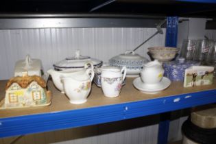 A collection of various china to include tureens,