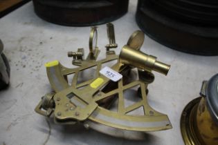 A brass Stanley sextant