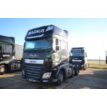 DAF XF 480 FTG 6X2 Euro 6D auto mid-lift and steer 44T unit. Registration P29 MGL. Date of first
