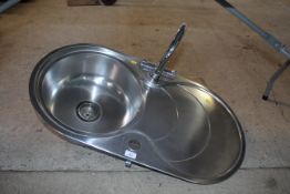 Lamona circular kitchen sink, draining board and mixer tap. V CAMPSEA ASHE