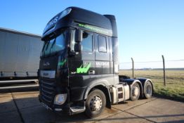 DAF XF 480 FTG 6X2 Euro 6D auto mid-lift and steer 44T unit. Registration P100 MGL. Date of first