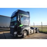 DAF XF 480 FTG 6X2 Euro 6D auto mid-lift and steer 44T unit. Registration P100 MGL. Date of first