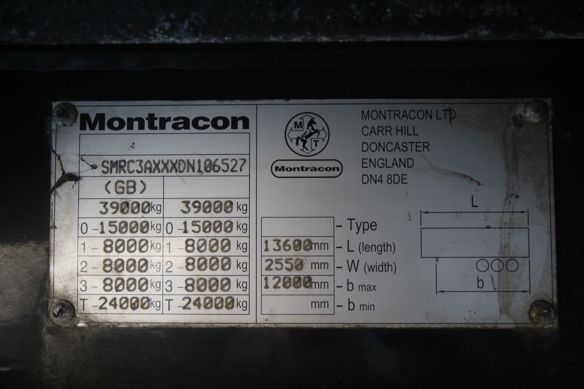 Montracon 39T 13.6m tri-axle curtain-side trailer. Registration C351364. 2013. MOT until 31/01/2024. - Image 87 of 88