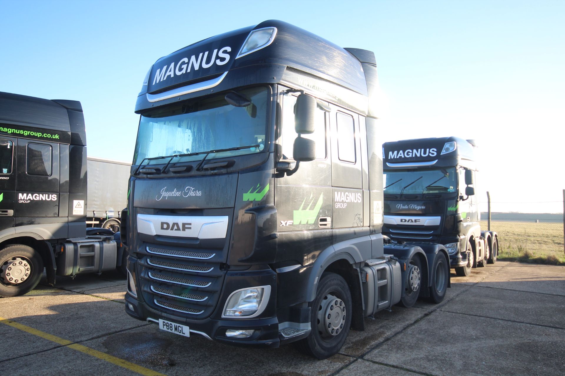 DAF XF 480 FTG 6X2 Euro 6D auto mid-lift and steer 44T unit. Registration P88 MGL. Date of first