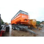 Laumetris PTL17P 17T twin axle tipping trailer. 2018. With 600/55R22.5 floatation wheels and
