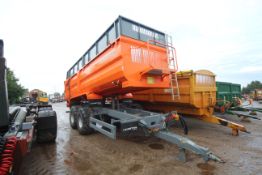 Laumetris PTL17P 17T twin axle tipping trailer. 2018. With 600/55R22.5 floatation wheels and