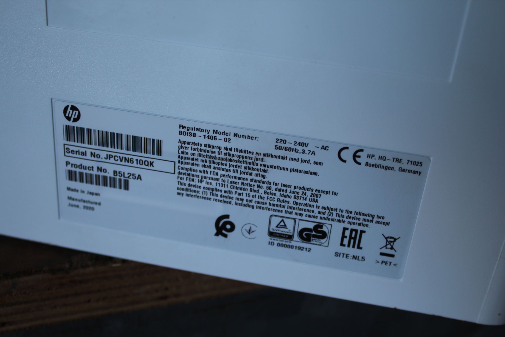 Hewlett Packard Colour Laser Jet Enterprise M553 printer (no cables). V CAMPSEA ASHE - Image 9 of 11