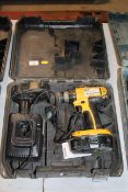 Dewalt 18v cordless drill with 2x batteries and charger in case. V CAMPSEA ASHE