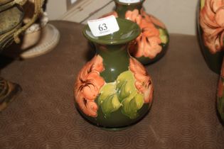 A Moorcroft Pottery "Hibiscus" pattern vase