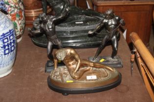 After, Benedetto Boschetti, (Italian Flourished 1820-1870), a bronzed figure of "The Dying Gaul" a
