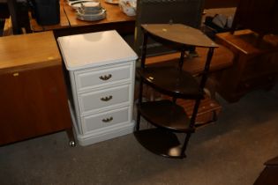An Olympus Furniture Ltd three drawer bedside ches