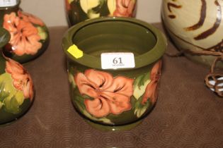 A Moorcroft Pottery "Hibiscus" pattern jardinere signed W. M. to base