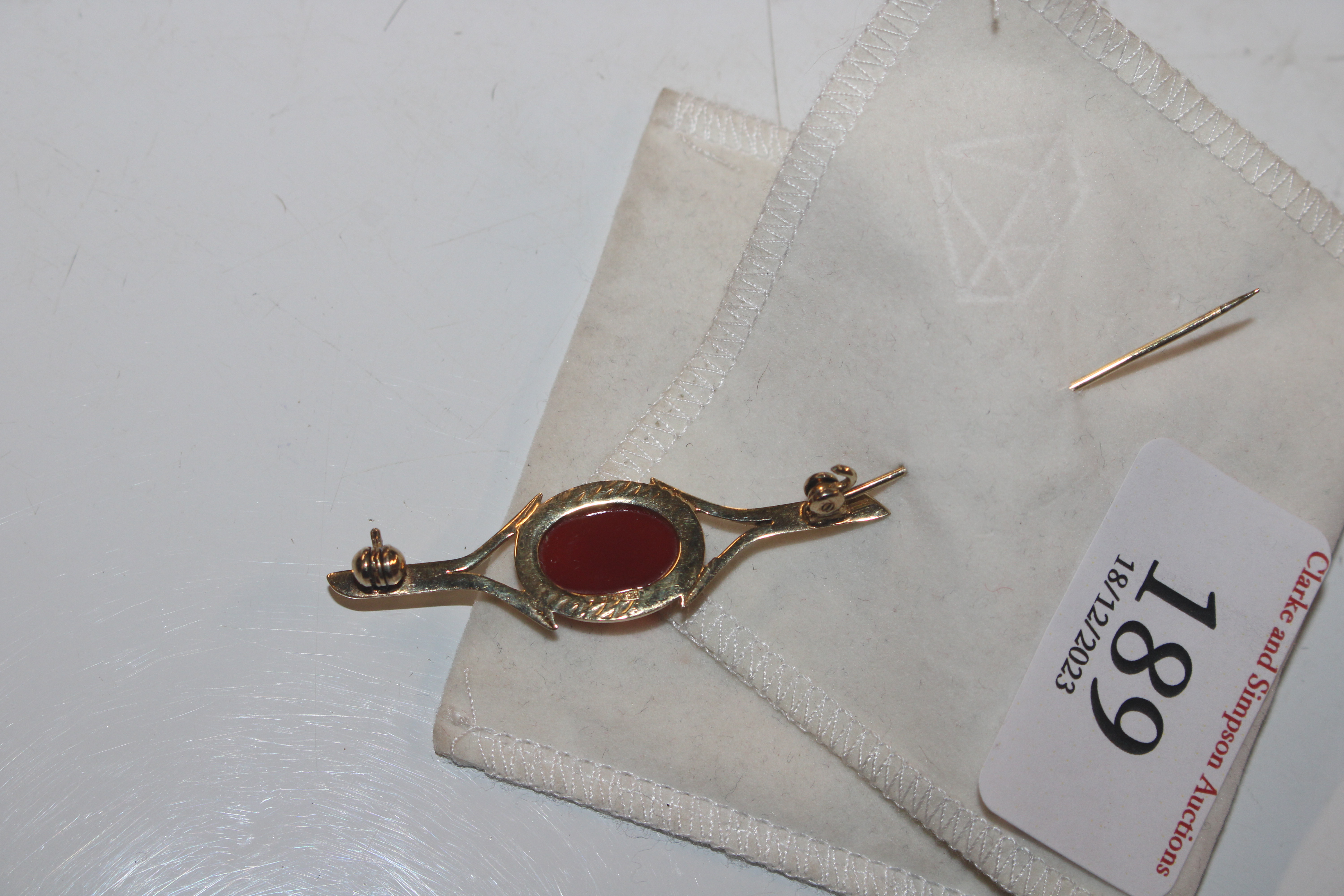 A Hallmarked Sterling silver gilt and carnelian ba - Image 2 of 4