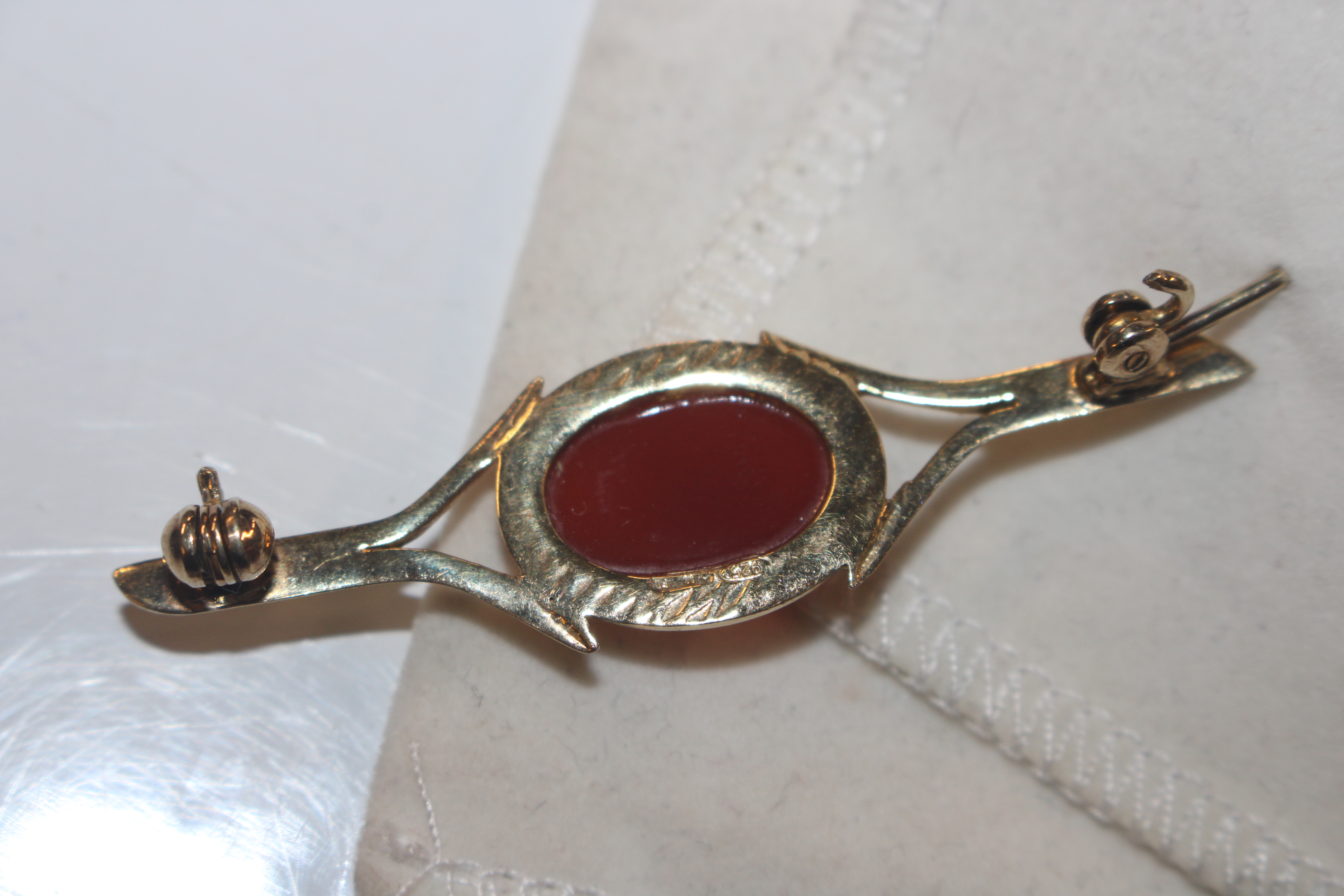 A Hallmarked Sterling silver gilt and carnelian ba - Image 3 of 4