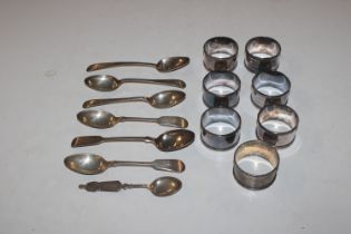 Six various silver spoons, approx. total weight 11