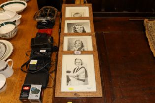 F. C. Davies, four pencil sketches framed and glaz