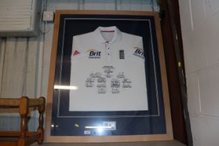 A signed England cricket shirt, England V India N Power Test Series 2011, including Andrew